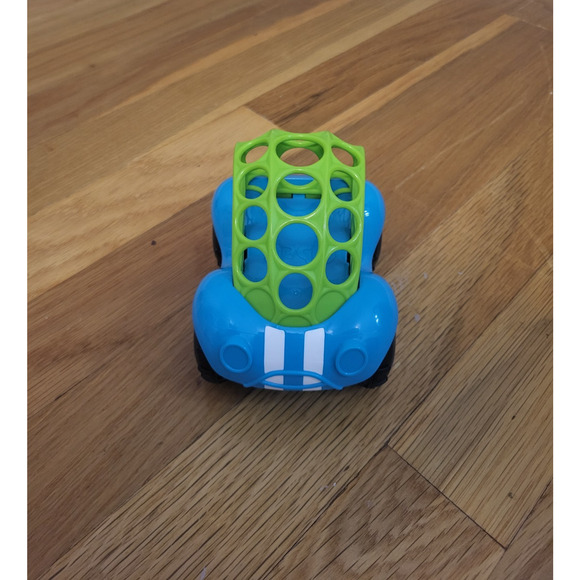 Oball Rattle & Roll Toy Car Blue Green with Bead Wheels Infant Toddler Baby Grip - Picture 2 of 9